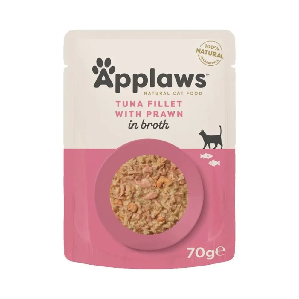 Applaws Cat Comida Húmeda de Sobres de Atún y Gambas del Pacifico Para Gatos - 12 unidades x 70gr