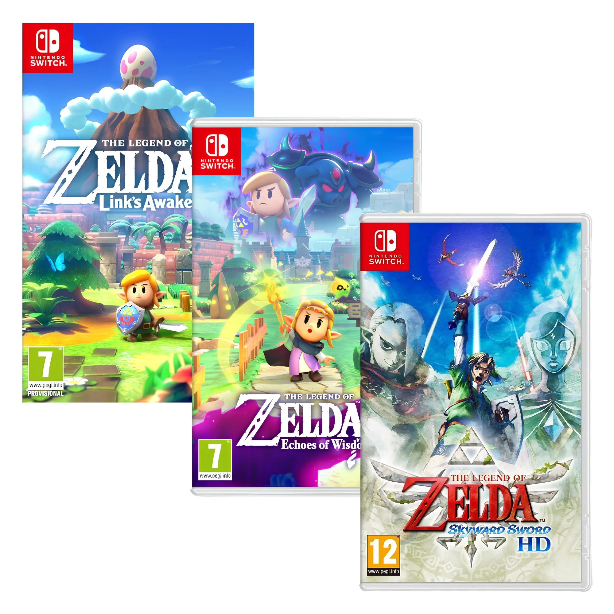 Pack The Legend of Zelda Skyward Sword HD + Links Awakening Remake + Echoes of Wisdom - Switch - Nuevo Precintado - PAL España
