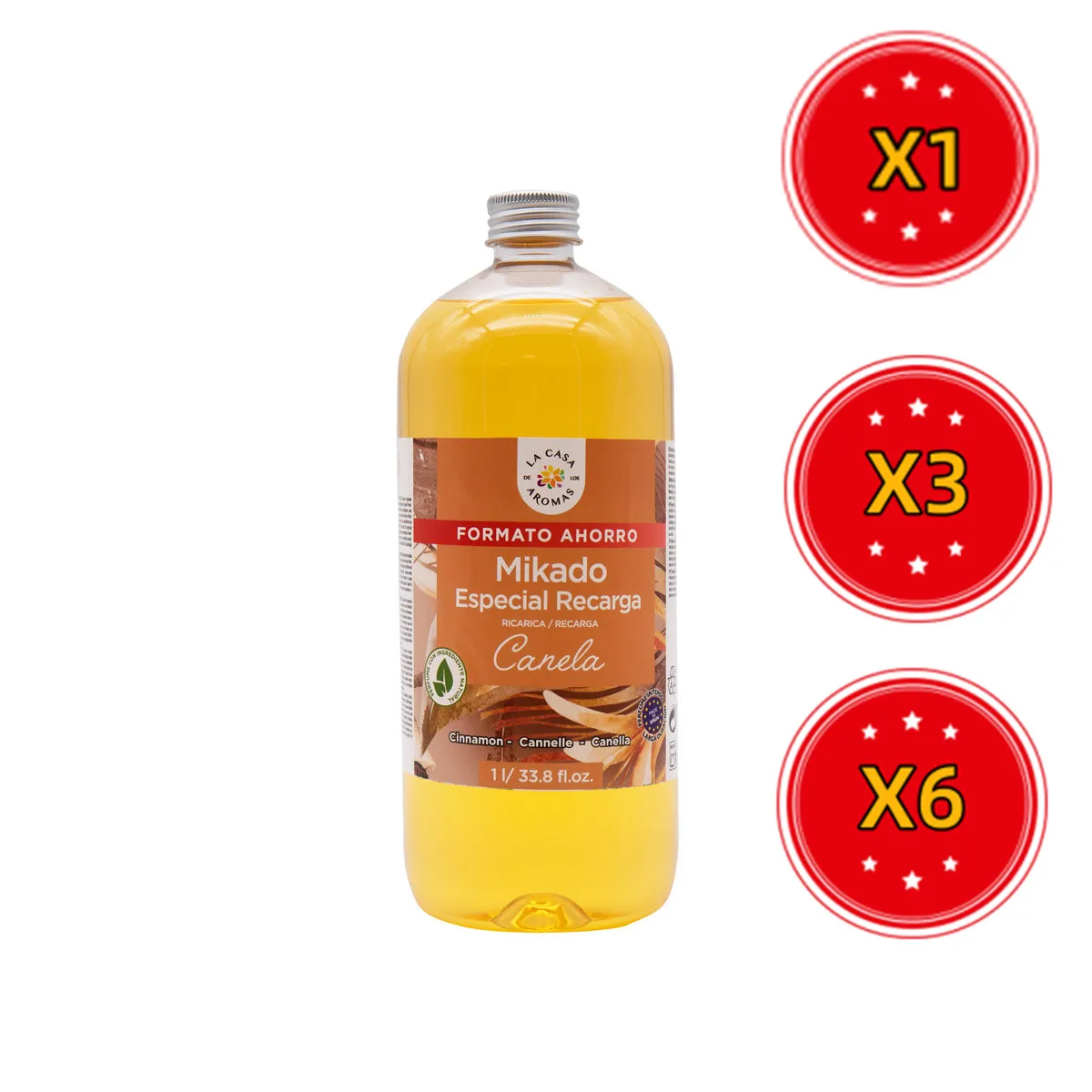 Plushome Ambientador Mikado Repo Aromatizante en Varillas - Variedad de Esencias - Canela, Azahar, Canela Naranja, Frutos Rojos - 250ml, 500ml y 1L