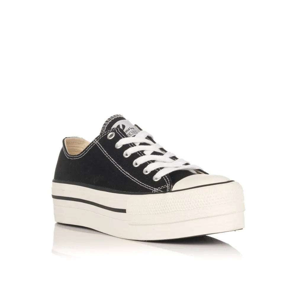 Zapatillas Lona Victoria Tribu Doble Lona Mujer Negro