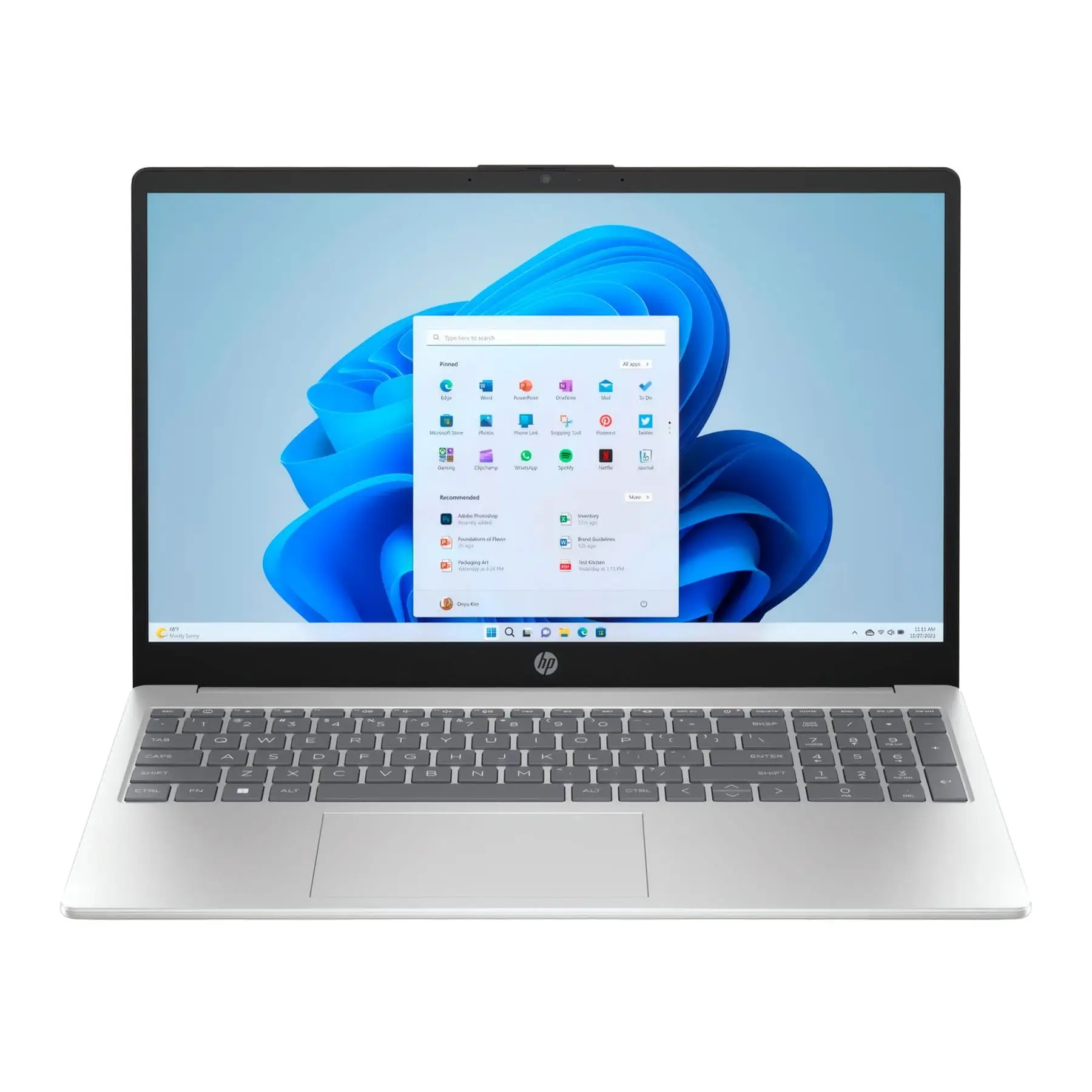 Hp laptop 15fd-0340ns silver / 15.6" full hd / intel celeron n100 / 8 gb ddr4 / 256 gb ssd / windows 11 home