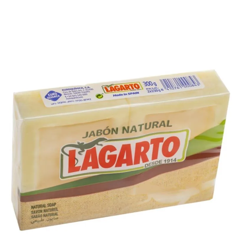 Jabón Lagarto Natural 2x150g  Eficaz Contra Manchas Difíciles  Respetuoso con el Medio Ambiente  Ideal para Prendas Delicadas