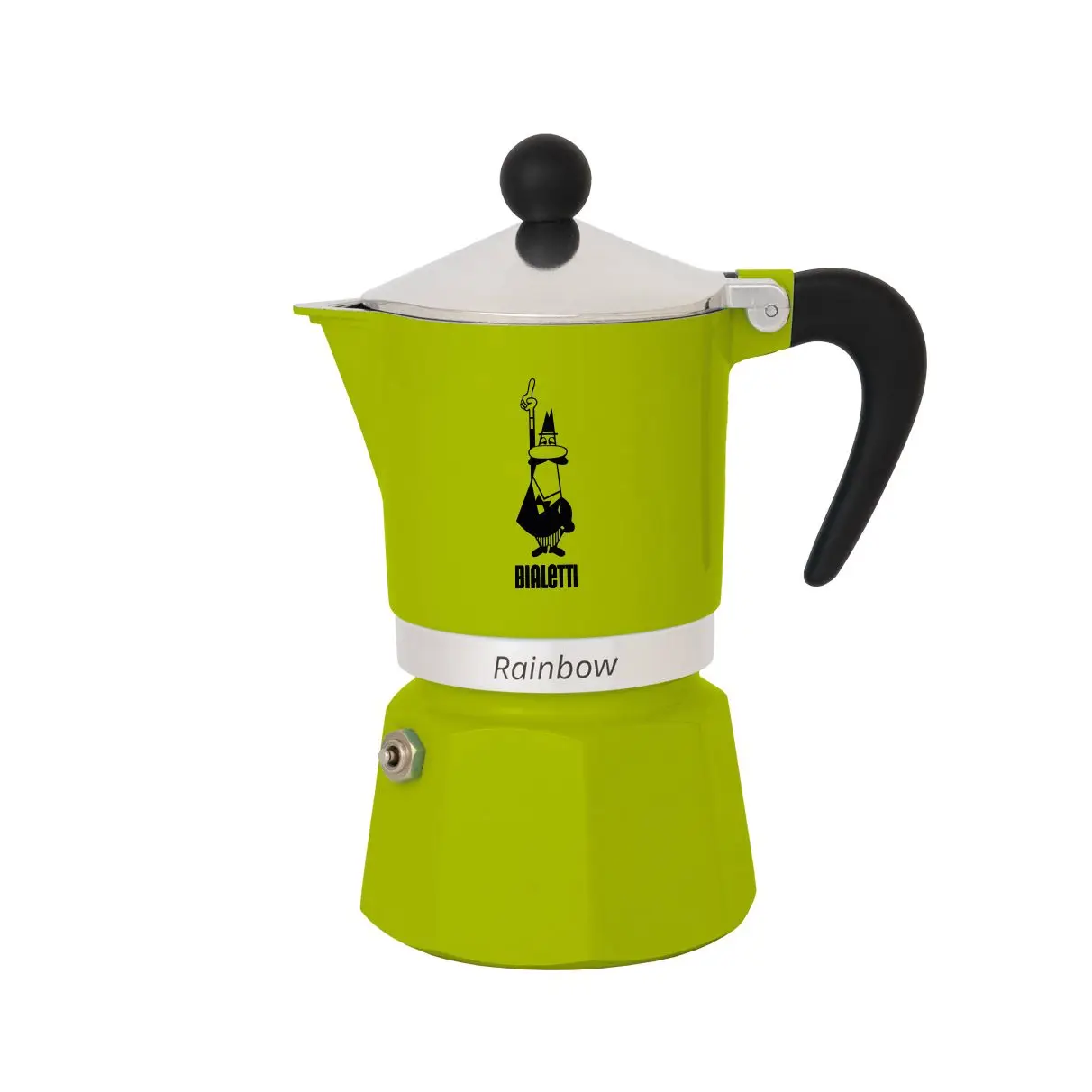 Bialetti Classic Italian Rainbow - Moka Express Coffee Maker, Different Sizes 1, 3, 6 Coffee Cups-Yellow, Red, green and Blue-High quality aluminum coffee machine-suitable for electric stove and hobs