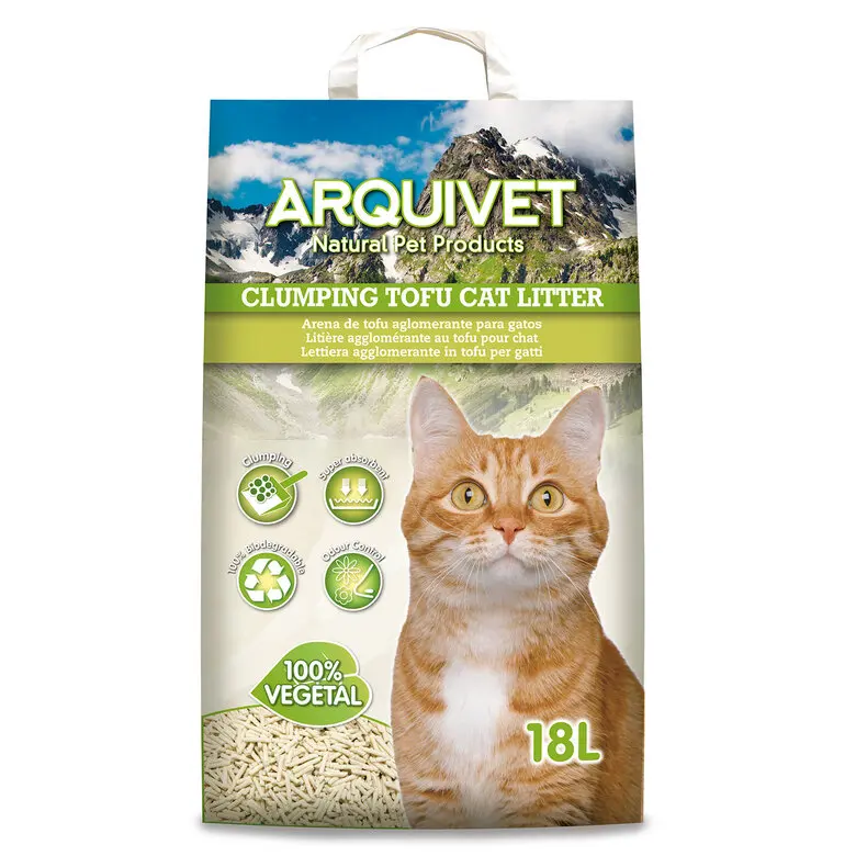 Arquivet 18 L - Arena Aglomerante Clumping Tofu Para Gatos