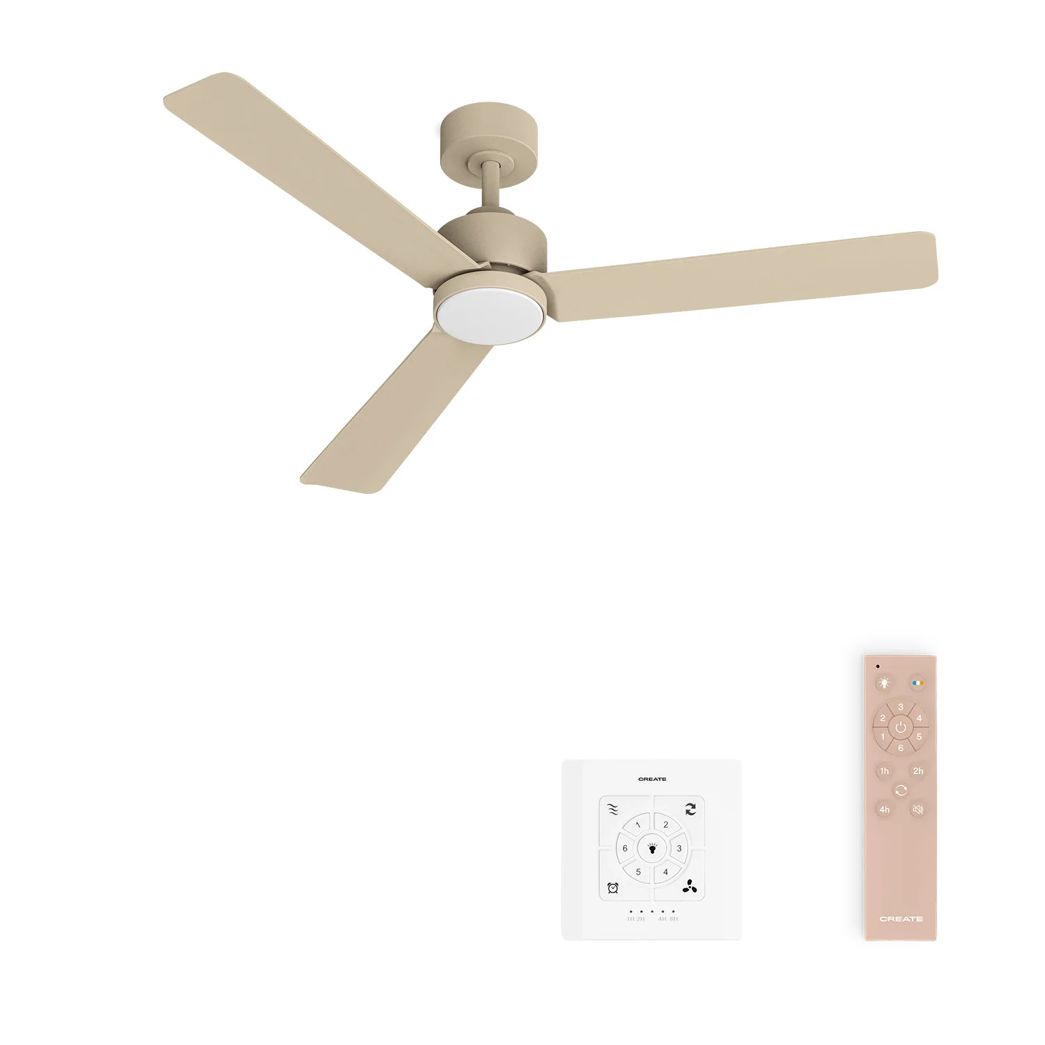 CREATE - Silent 40W Ceiling Fan with LED Light, Ø132 cm or Ø152 cm, featuring speed settings and modern design for living room or bedroom use, perfect for smart home integration. #4