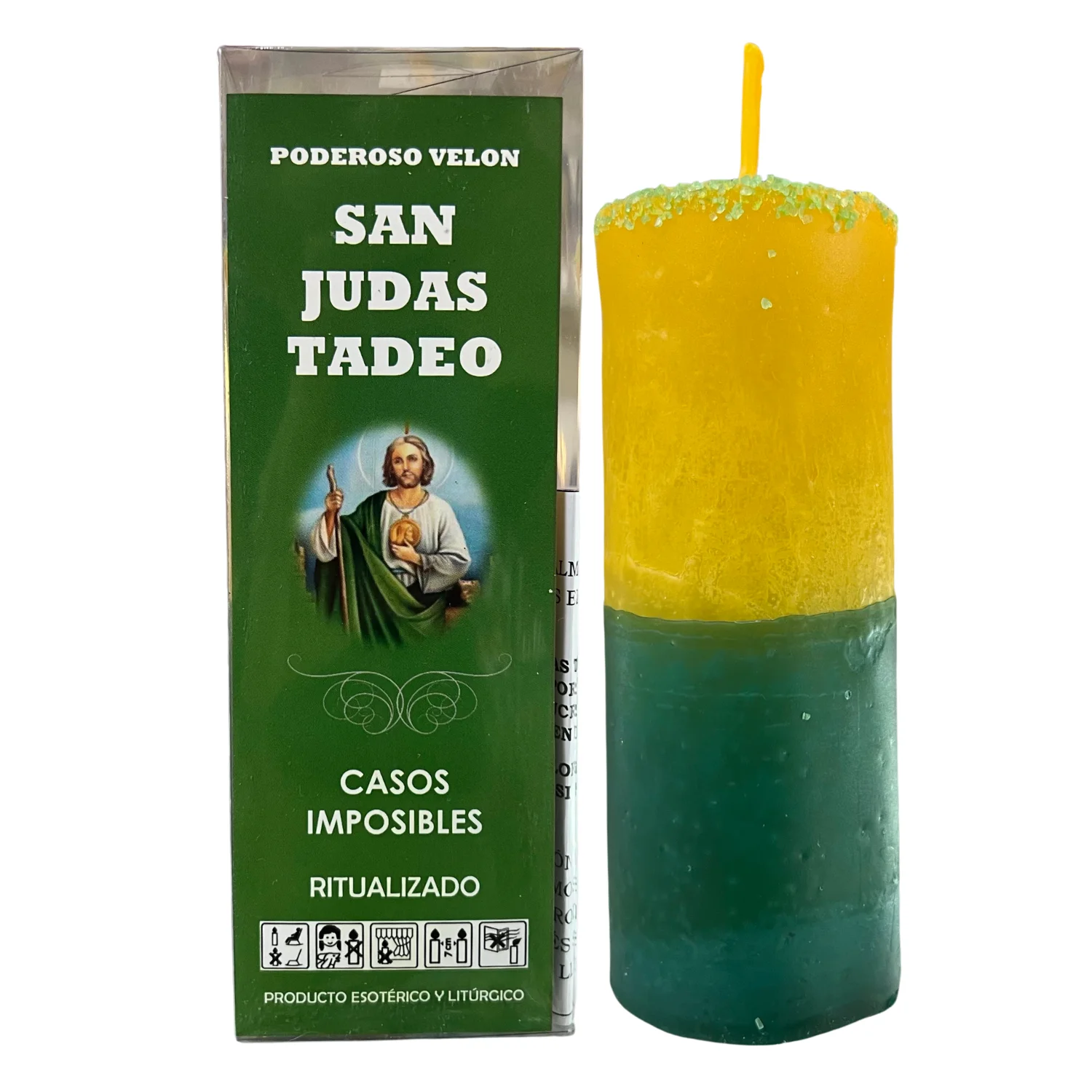 THE BUBBLE SHOP - Velón de San Judas Tadeo for impossible cases and powerful studies ritualized Velon for complicated and desperate requests and of studies, examinations and oppositions candle with salt encrusted with parchment, amulet and prayer.