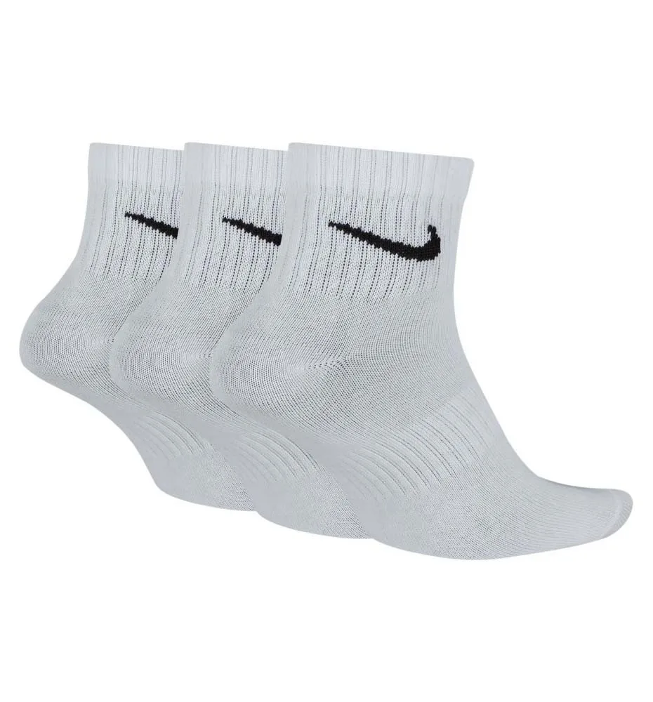 NIKE U EVERYDAY CSH ANKL 3 Pair White SX7667-100 Socks