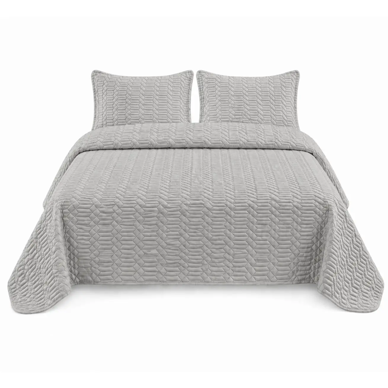 STARLEY- Colcha con funda de cojín 50x70 – Disponible en blanco, beige y gris | Varios tamaños a elegir | Diseño elegante y suave para dormitorio moderno