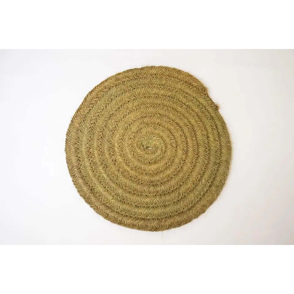 Fibranature – Alfombra o estera de esparto “pleita” redonda – 100% artesanal, ecológico, productos naturales - gran variedad de medidas – utilizada para decoración de paredes y techos.