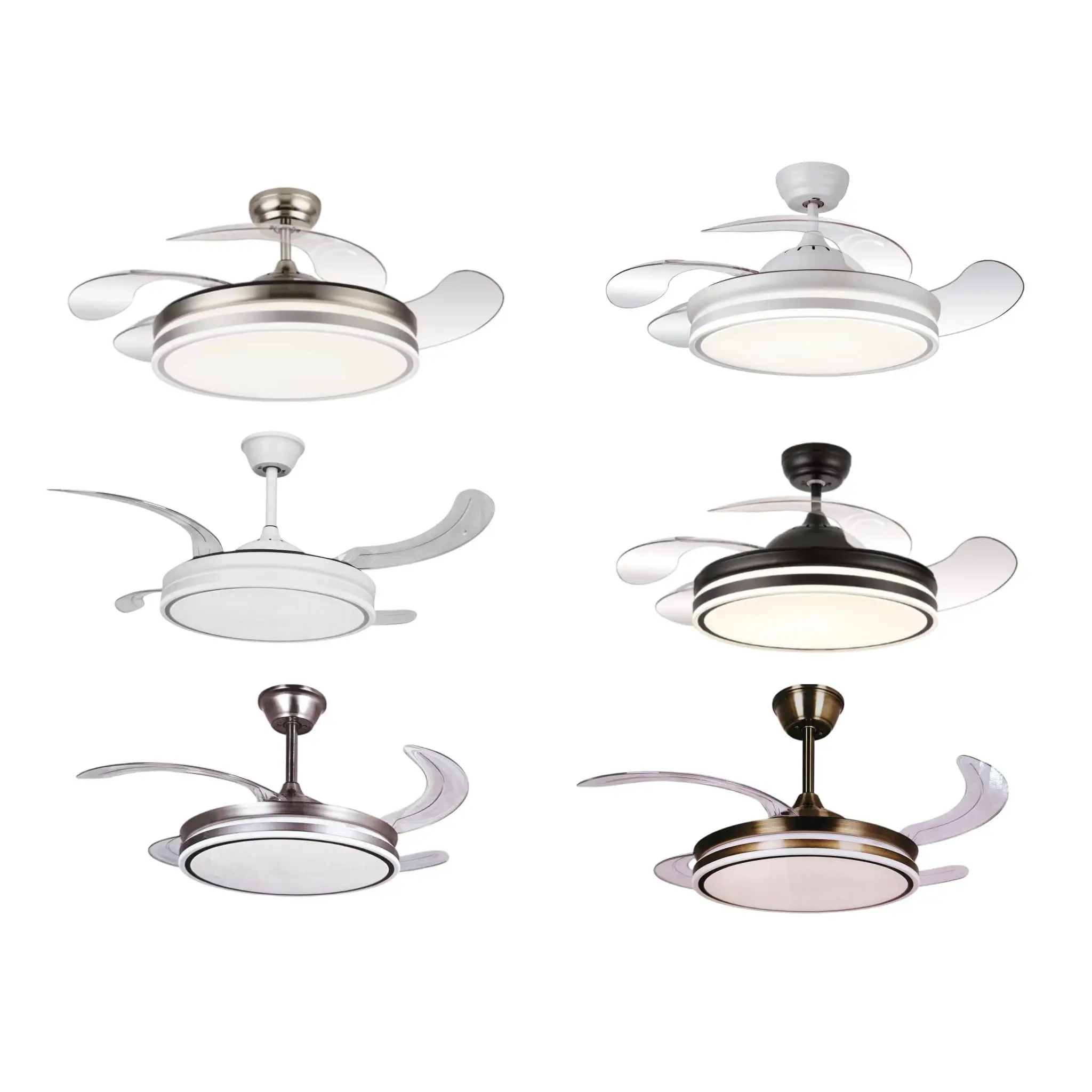 MIMAX LIGHTING VENTILADOR DE TECHO CON LUZ ALTA GAMA CALIMA GRANDE Y CHICO 109 CM / 50CM/90CM/40CM VENTILADOR.SUPER SILENCIOSO, MOTOR DC, ASPAS RETRACTILES, LUZ LED REGULABLE DE 2700K A 6500K (CALIDA,