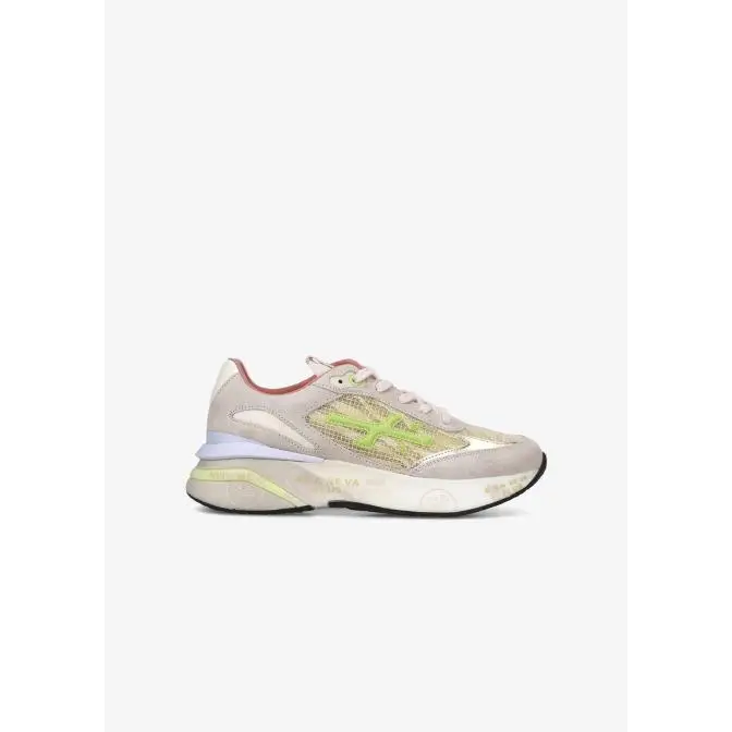 PMT. Zapatillas 7464 crudo rejilla logo pistacho CCRDOT40