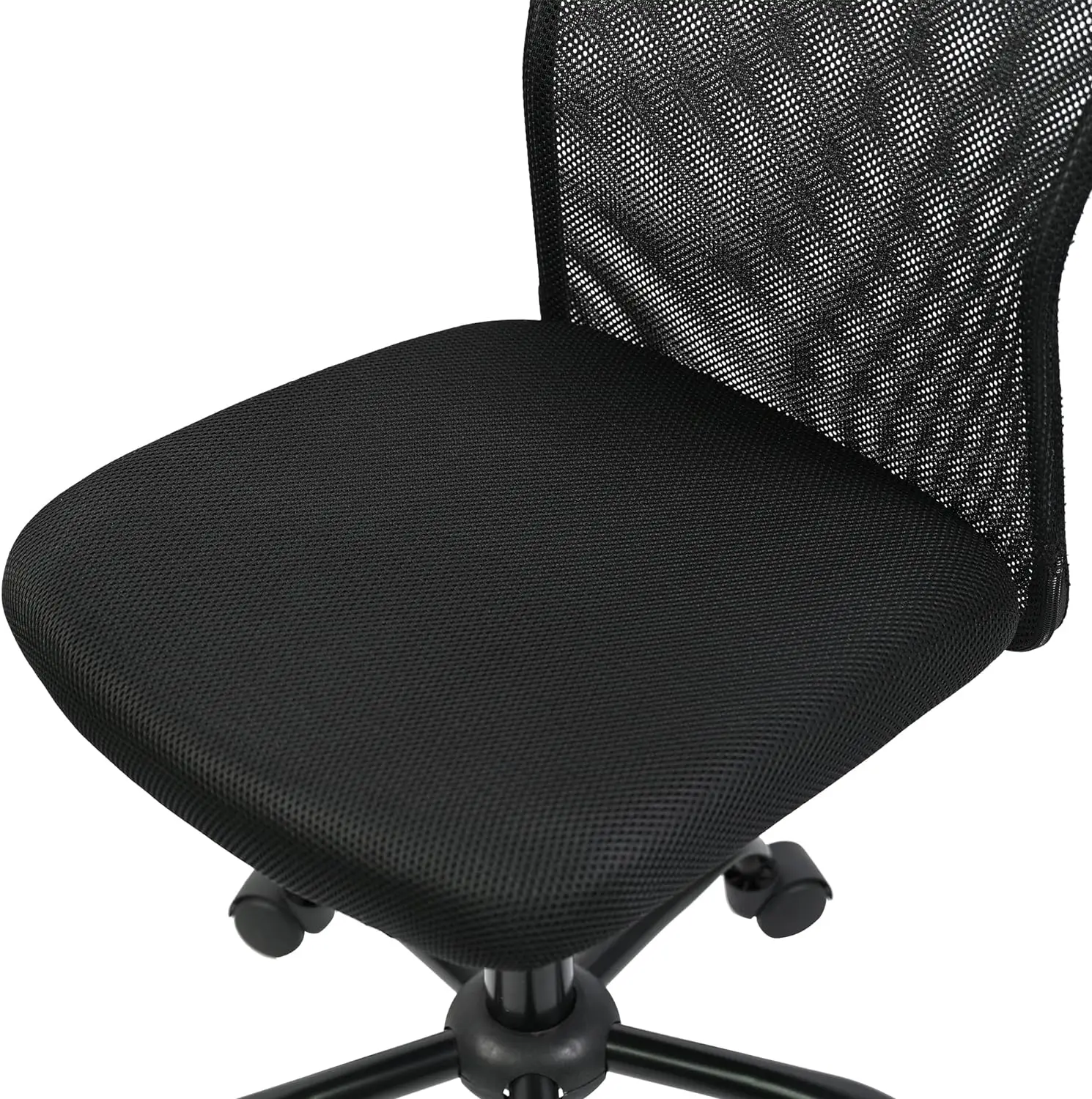 T-Lovendo Ergonomic Office Chair without Armrests, breathable double mesh fabric, height adjustable from 90.4 cm to 102.6 cm, stable metal base, 360° swivel, supports up to 150 kg, perfect for home office or study. #8