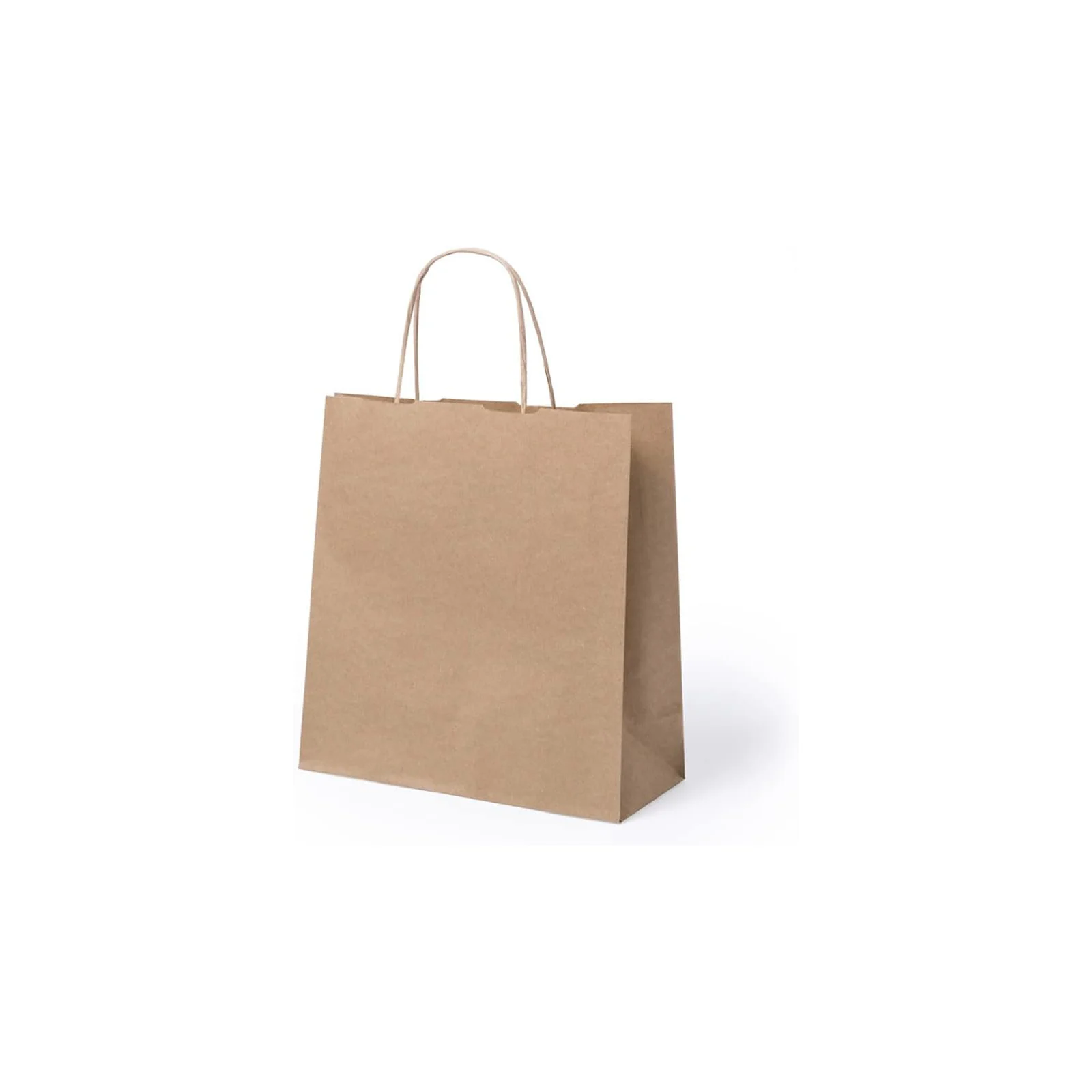 Deliex. Pack 60 large kraf paper bags 32x41x11 cm with gift handles. Shopping bags, reusable shopping bags (Brown)