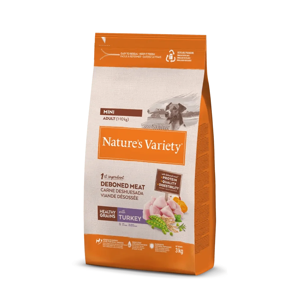 Nature's Variety Healthy Grain Adult Mini Pavo - Alimento para Perros Adultos Mini de Pavo