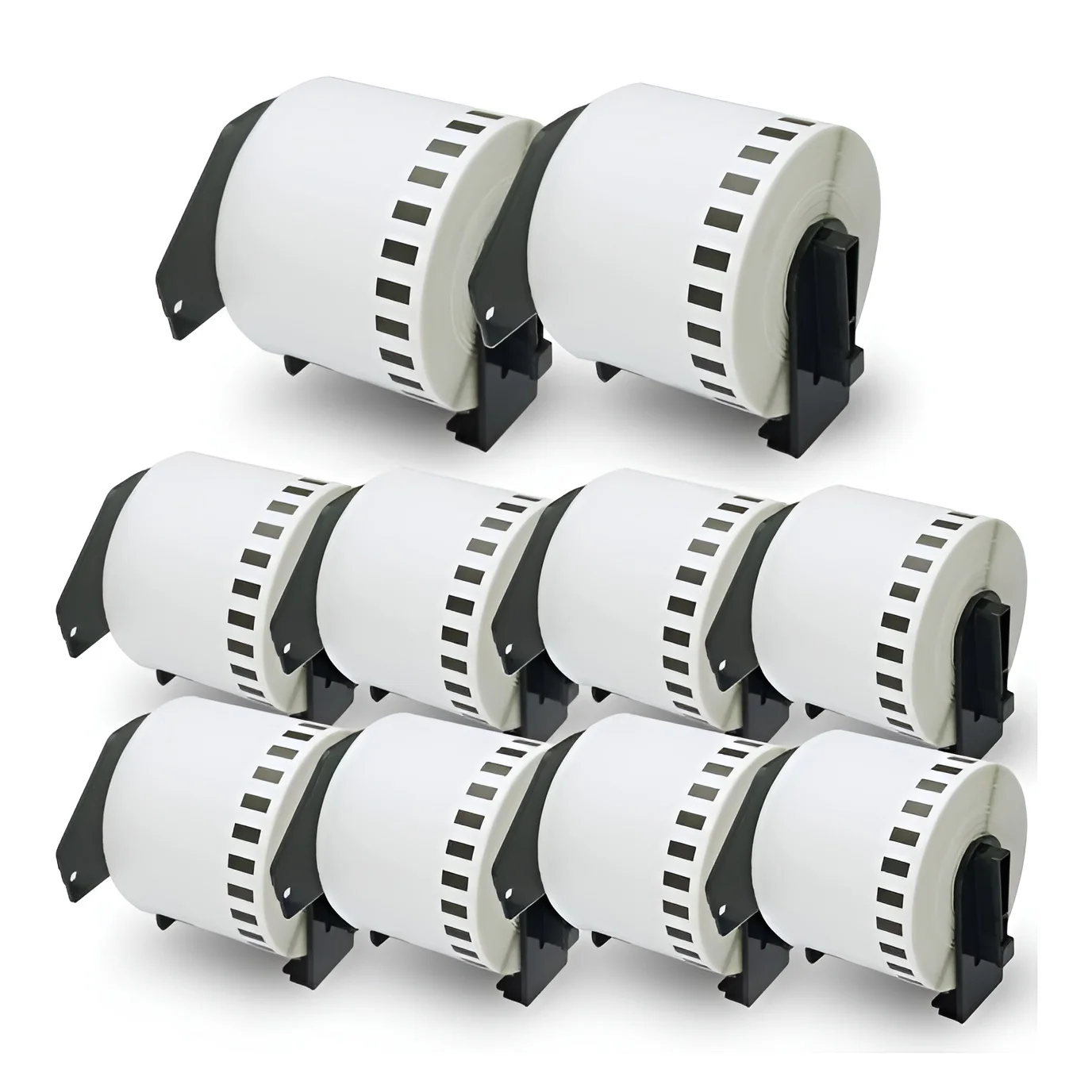 Etiquetas Brother DK22205 Blanco 62mmx30.48mm - Pack 10 - Cinta Continua de Papel Térmico Compatible DK-22205 para Brother P-Touch QL1000