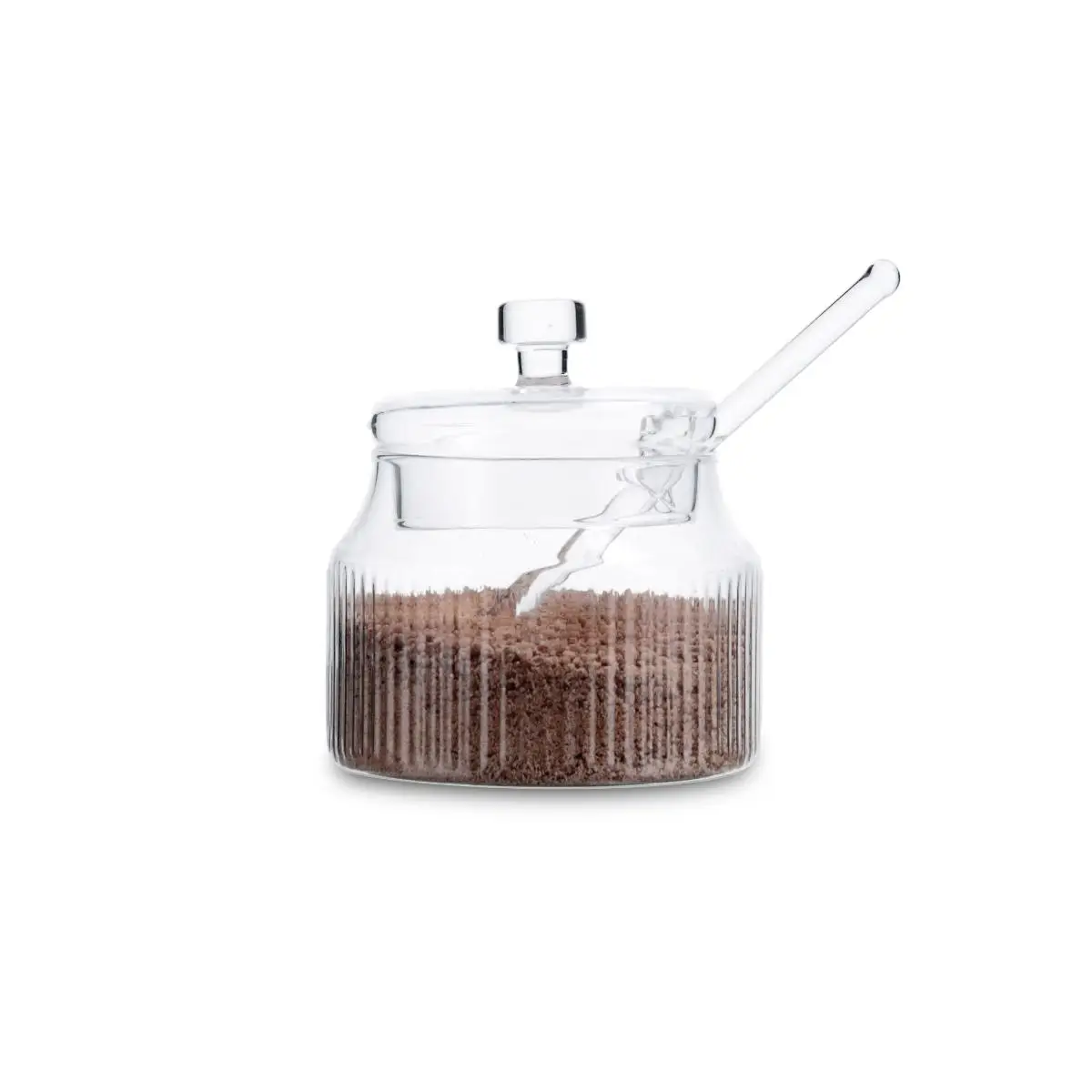 QUID TREND sugar borosilicate 6,5X8,5X8,3CM clear embossed easy to clean stackable healthy 100% Material including lid