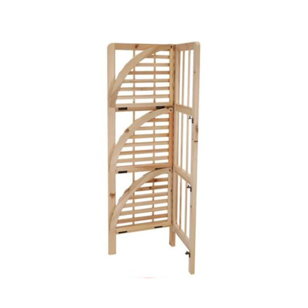 Estante plegable de esquina de madera de 3 o 4 estantes. 28x26x85cm o 28x26x110cm