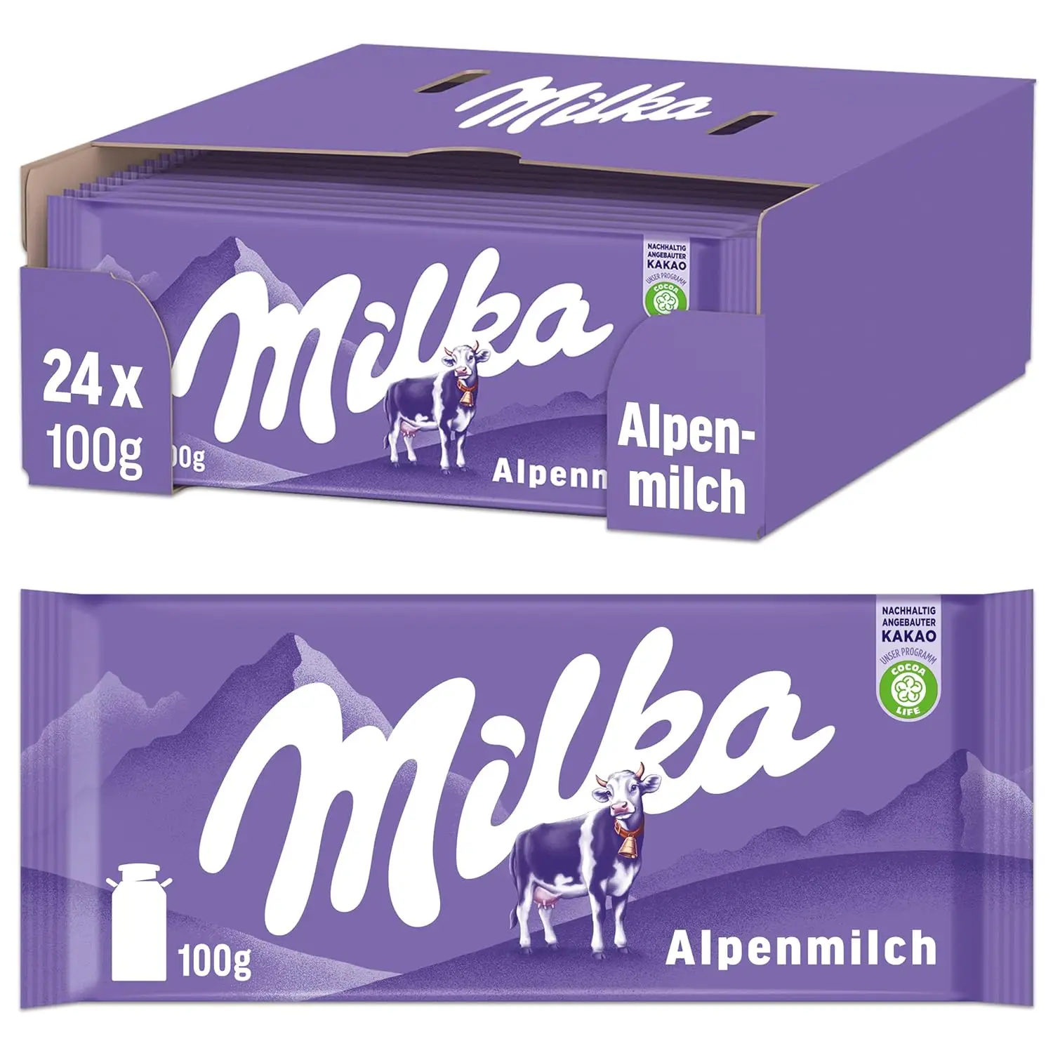 Milka Alpenmilch-chocolate bar, 100g * 24