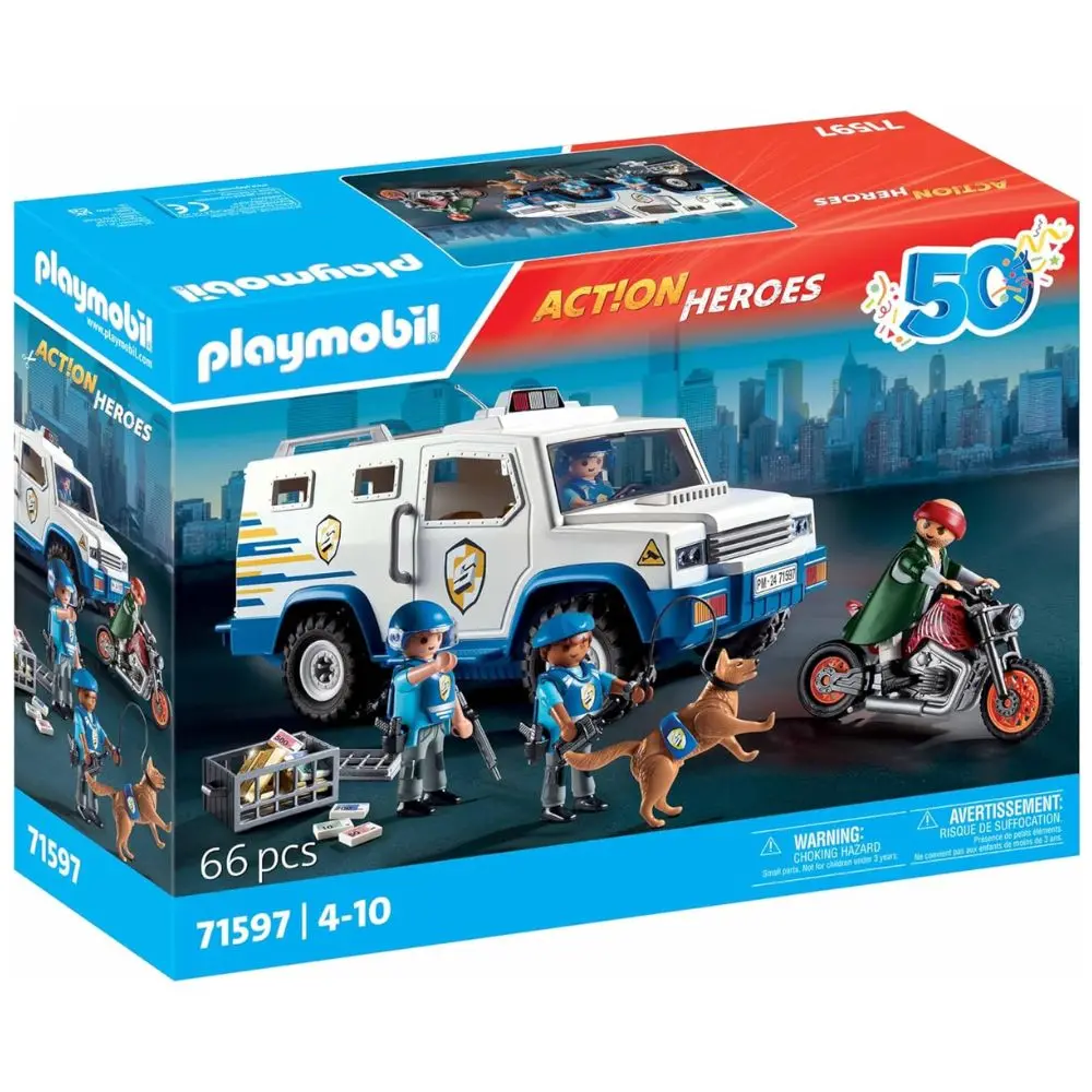 Playmobil vehículo de policía transportador de dinero (71597) Action Heroes