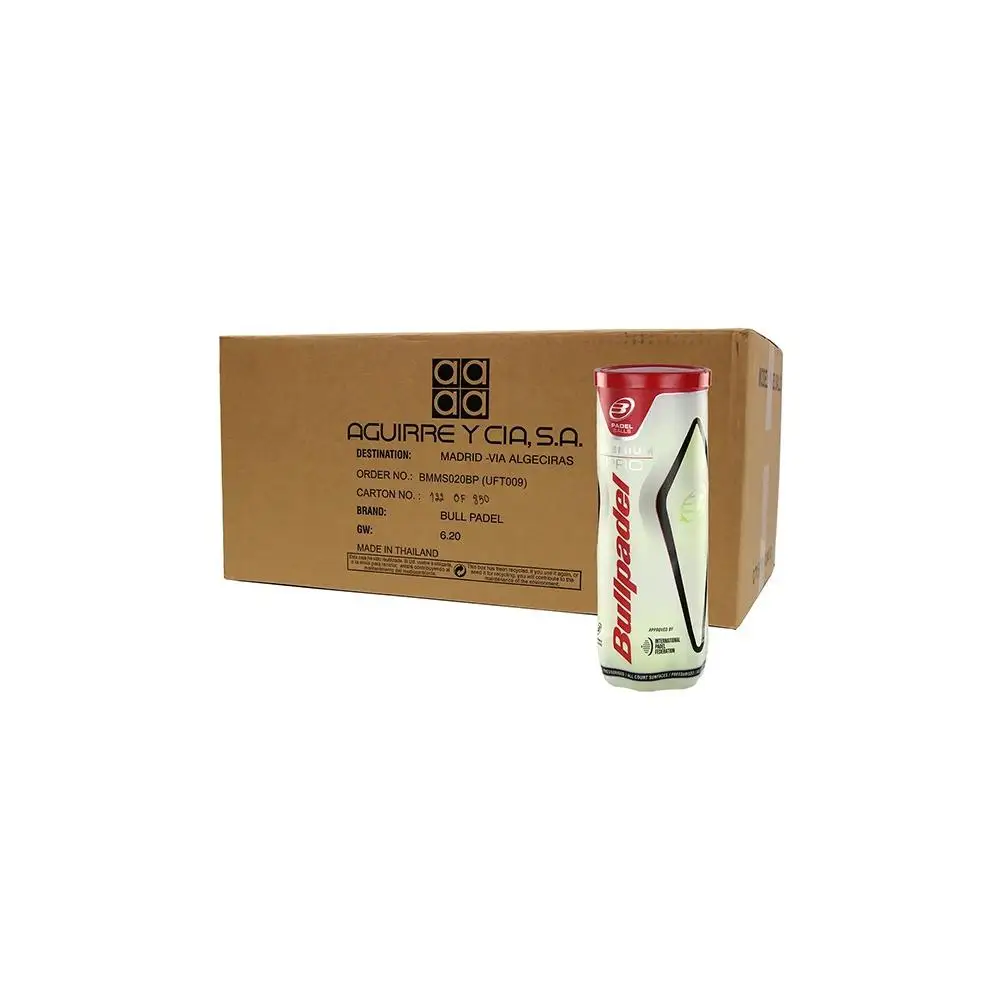 Bolas de Pádel Bullpadel Premium Pro | Packs de 3, 6, 12 Botes o Cajón Completo 24 Botes | Máxima Velocidad, Bote Vivo y Gran Durabilidad