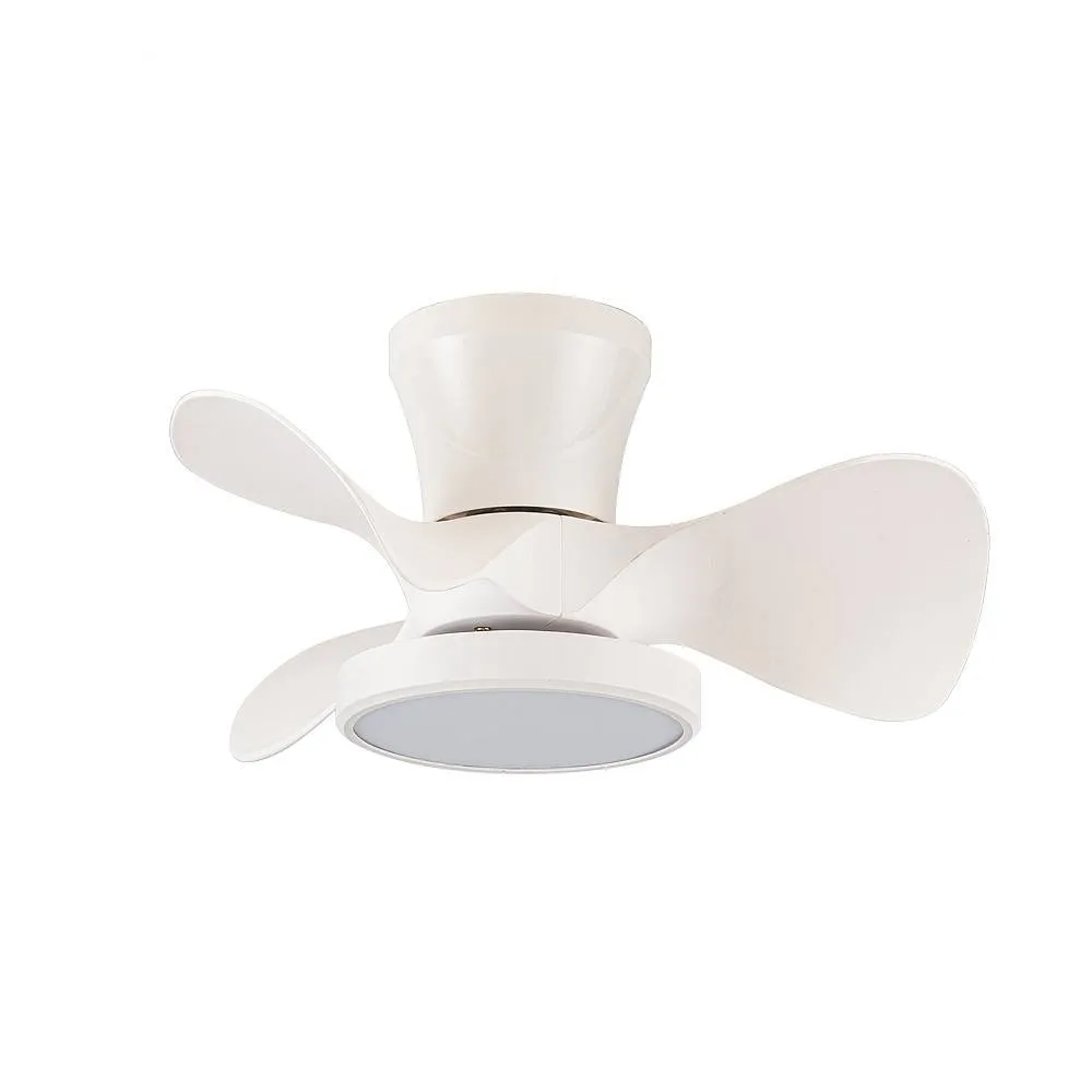 Ventilador de techo modelo CANDY blanco, motor DC 6 velocidades Tecnología Led 20W sistema CCT 1900 Lúmenes, Control remoto con temporizador, luz regulable en color e intensidad, Memoria motor
