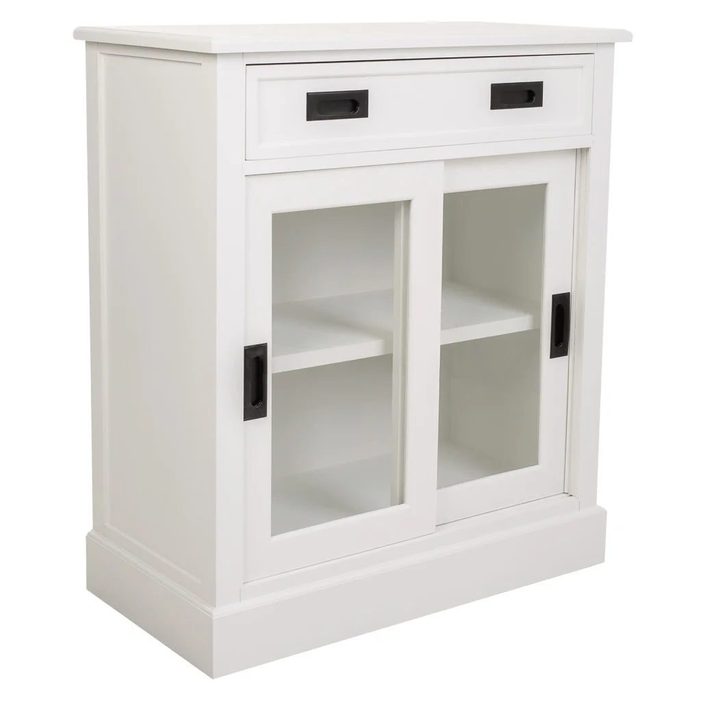 WANDERLUST DECO Recibidor de madera blanco 80x40x90,5h cm de estilo Romántico. No viene montado