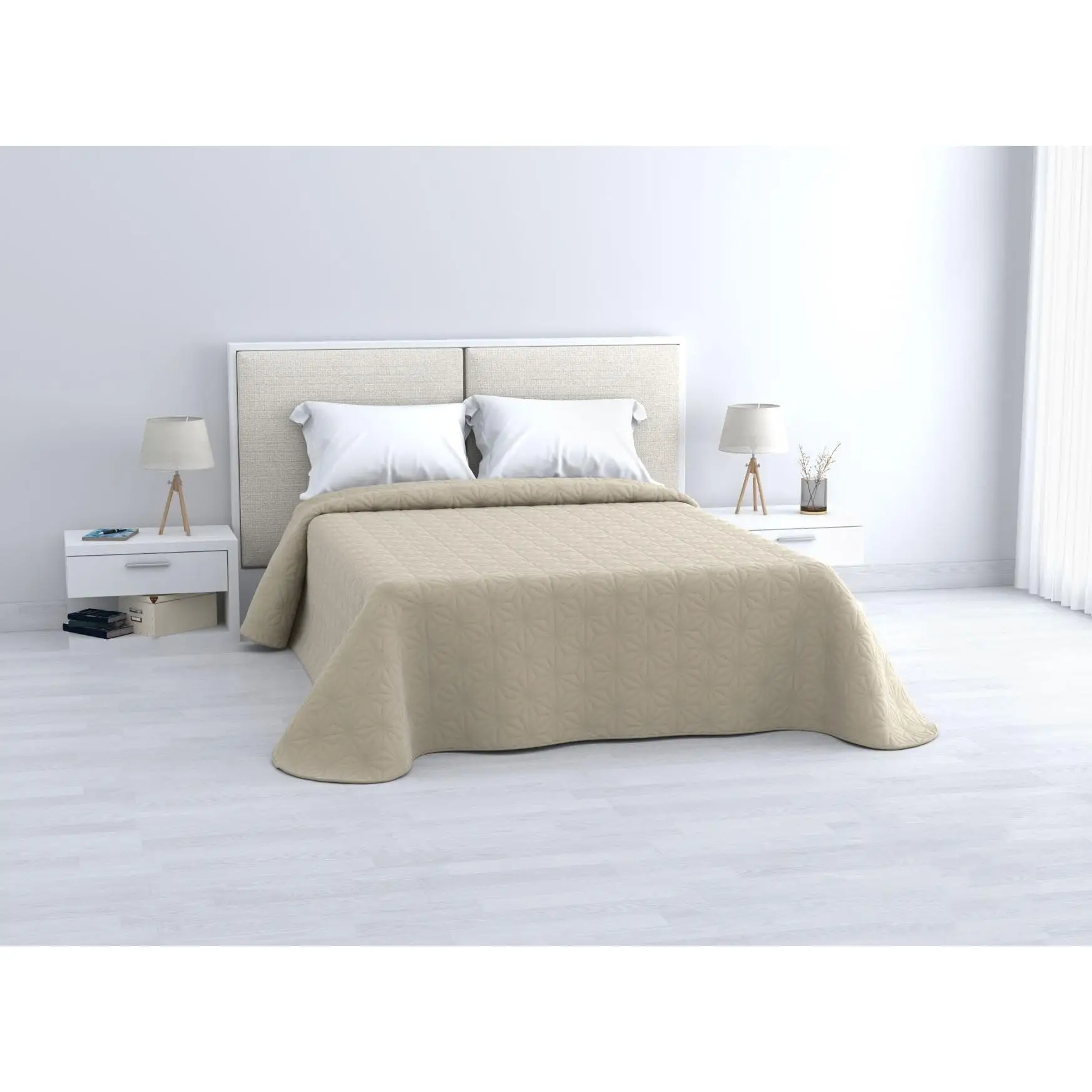 ARISE SHOP- Colcha Bouti Rombos Lisa o Estampada, Colcha Cubre Cama 100% Poliéster. Fina, Extra