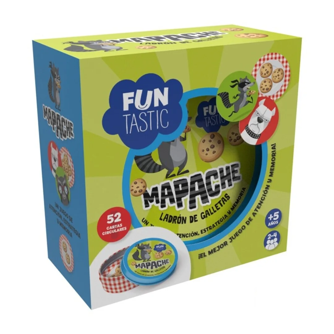 IMAGILAND - JUEGO DE CARTAS REDONDAS MAPACHE CON CAJA, FUJ009, TIENDA CON LICENCIA OFICIAL