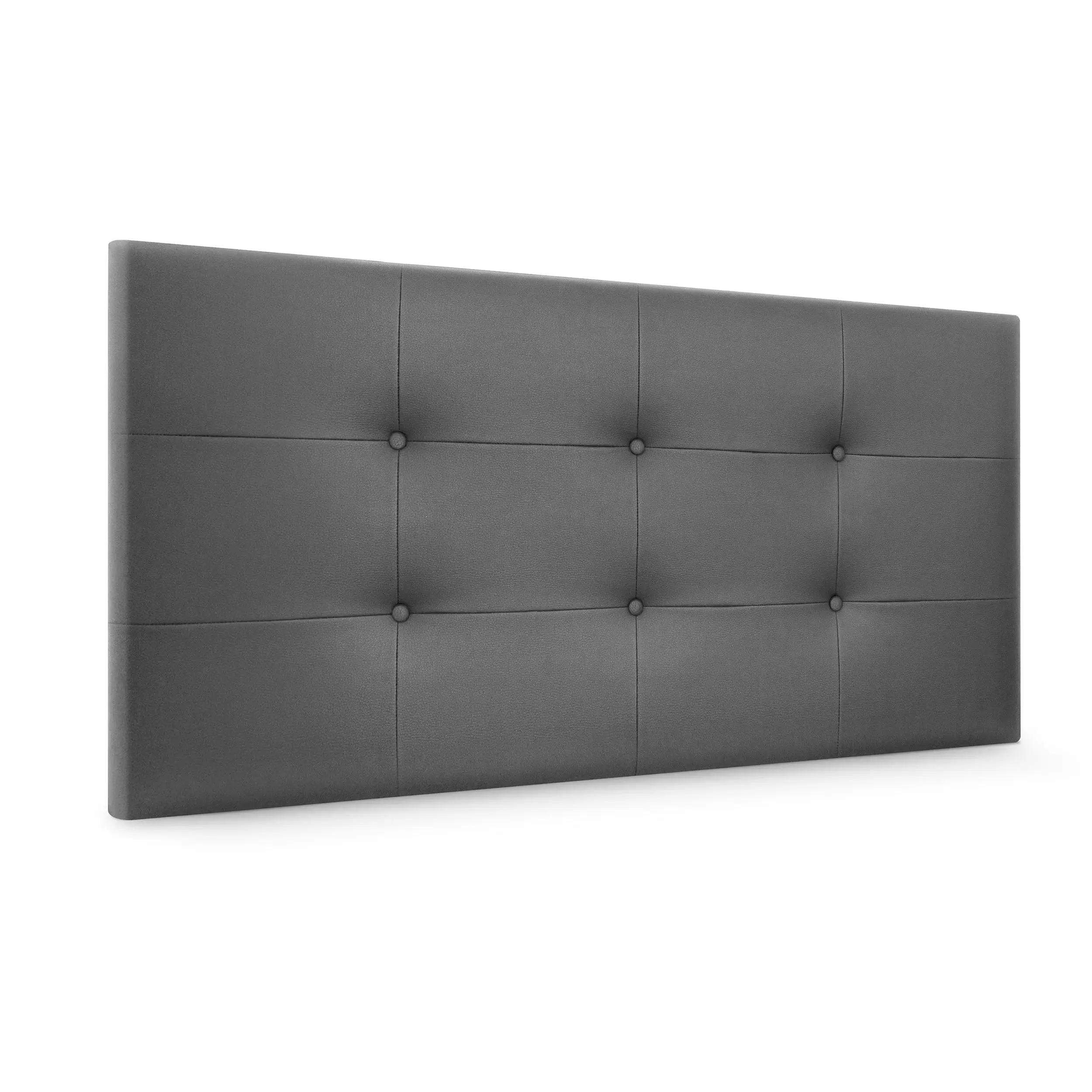 DHOME Capitone headboard upholstered leatherette or Aqualine fabric with 8cm thickness bed heads padded Capitoné bed headboards (polyskin Gray)