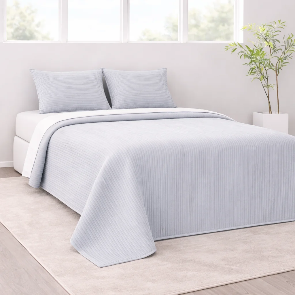 Colcha Bouti de Verano con Fundas de Almohada, Colcha Ligera y Acolchada, 100% Microfibra Poliéster, Suave y Transpirable, 2 Tamaños y 7 Colores Disponibles, para Camas 90-150 cm, Fácil de Lavar. ✅