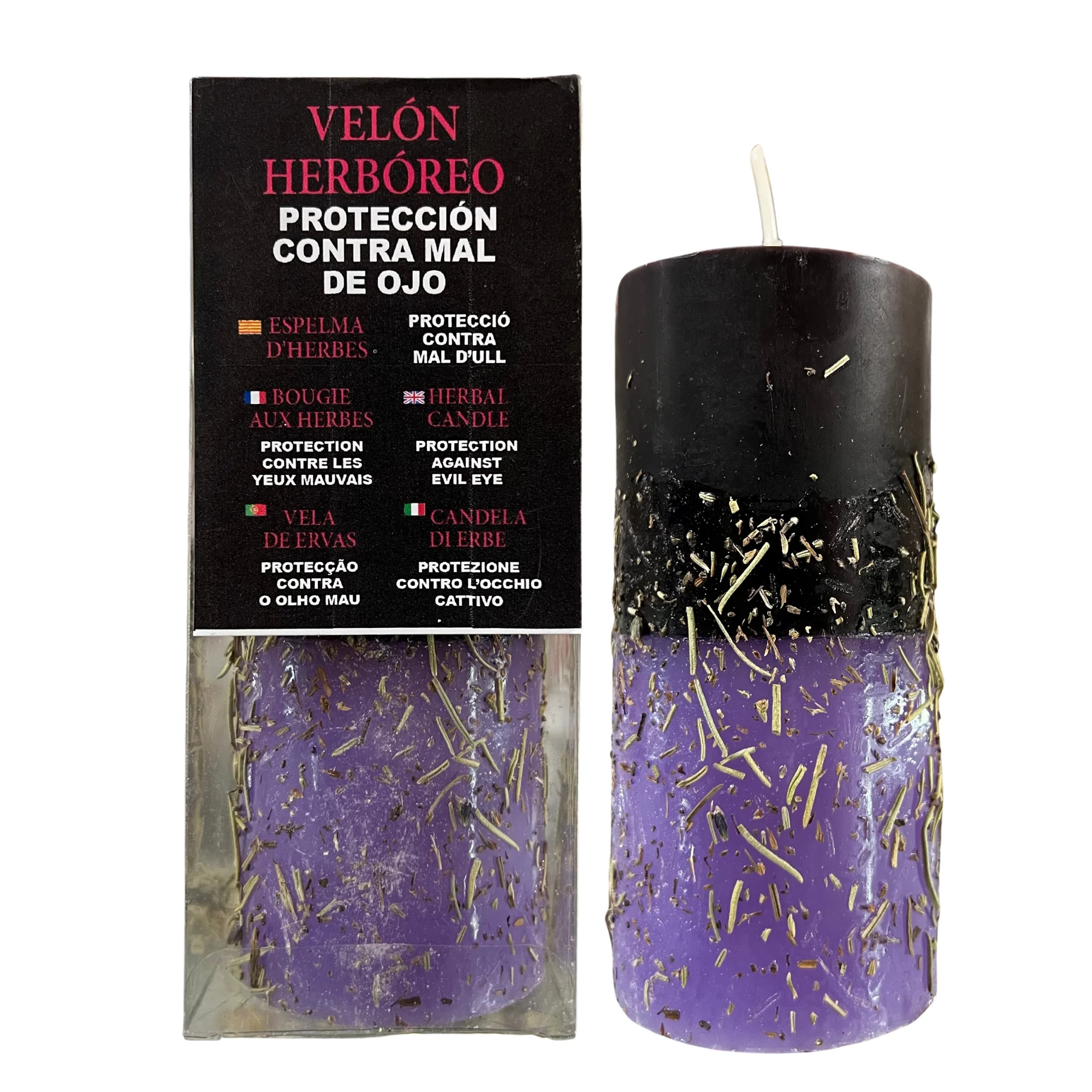 KARMA Velón Herbóreo de Protección Contra Mal de Ojo | Vela Especial con Hierbas Potenciadoras