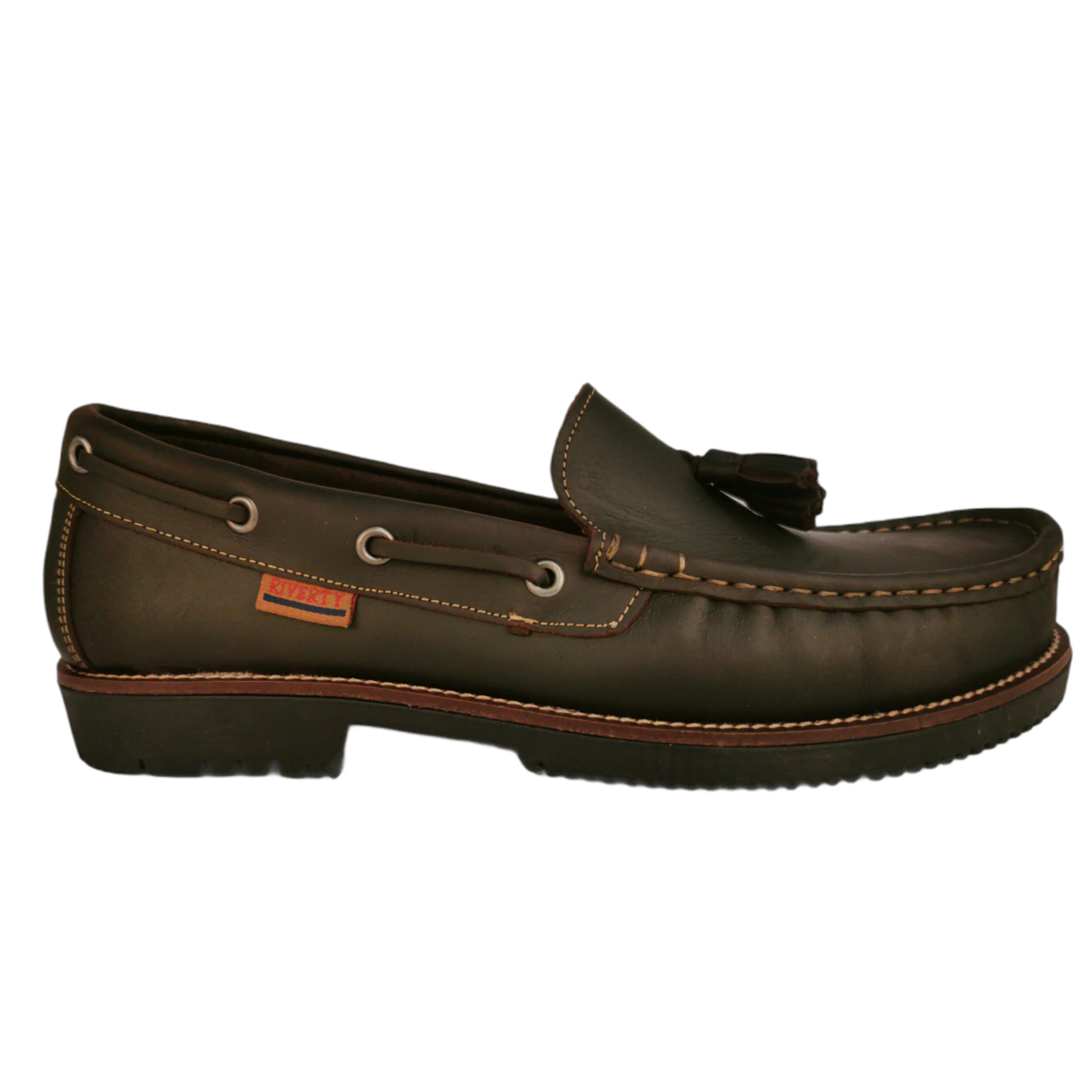 RIVERTY Nauticos Apache de Piel con Borla para Hombre