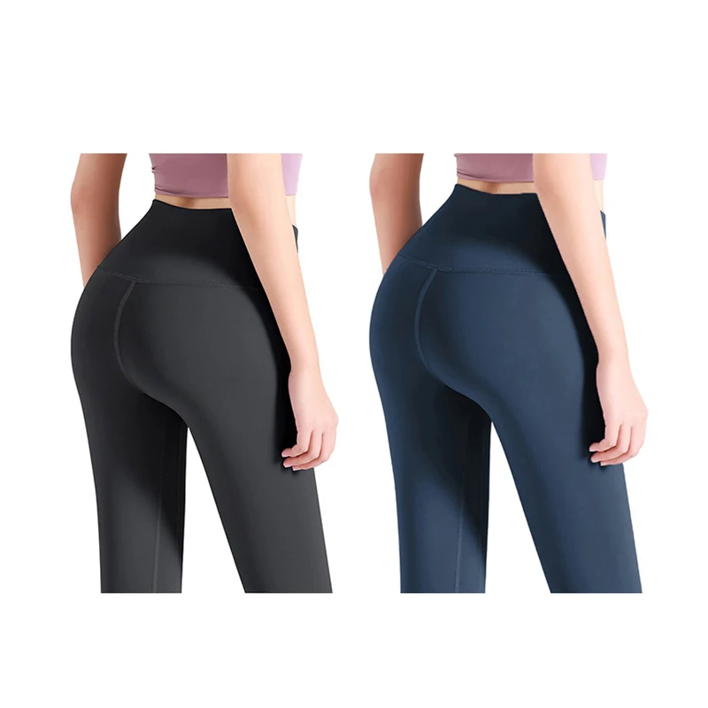 FREES Copes - Pantalones de Yoga Deportivo Femenino - Negros + Azules - Pack Ahorro 2 Piezas seamless yoga leggings