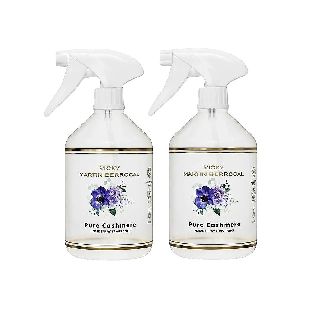 Spray Ambientador Vicky Martin Berrocal Pure Cashmere 500 ml (Paquete de 2) - Perfume para el hogar, Sensación unica, Alta calidad, Fragancia Premium