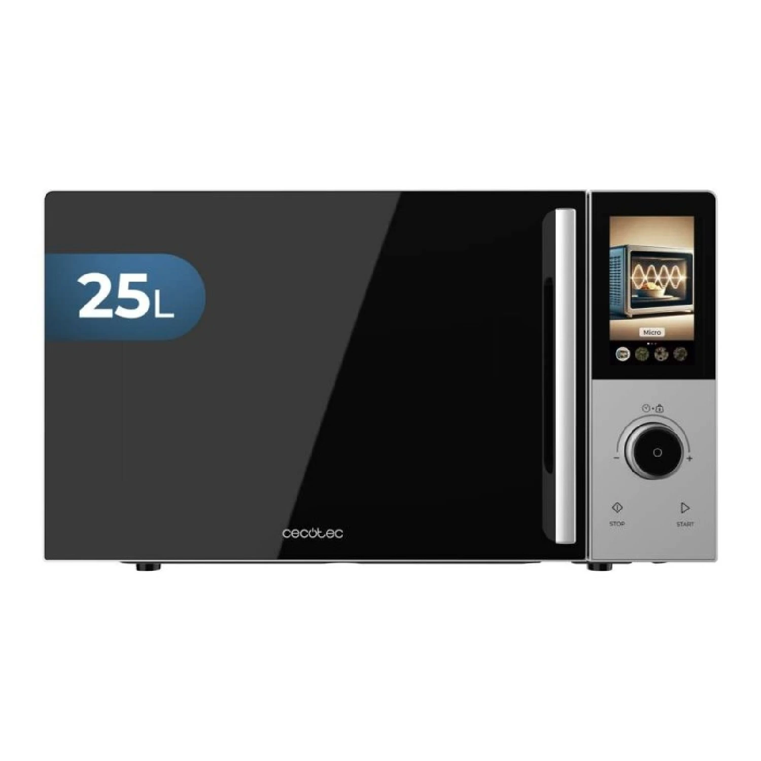 Cecotec Microondas Digital Táctil con Grill 25L Convection 2500 Touch. 900W, Grill 1200W, Control Táctil, Convección 2200 W