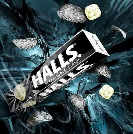 Halls extra strong sugar free candies 32g - box of 20 pack