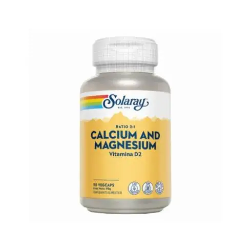 SOLARAY CALCIO+MAGNESIO 90 Cápsulas    Complementos Alimenticios para Huesos y Articulaciones.