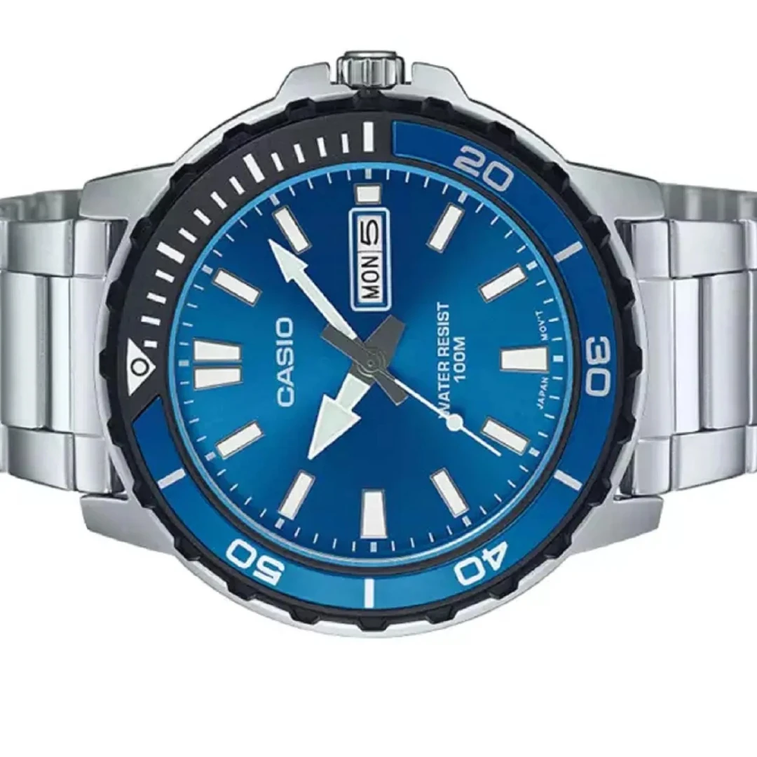 reloj deportivo buceo hombre casio duro marine monster sports mtd-125d-2a1 456mm 100m wr correa de acero