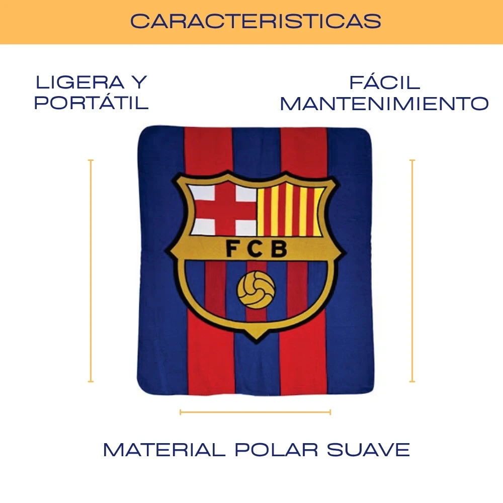 Mozuru blaugrana fleece blanket with the barcelona football club shield – 120 x 150 cm |   Soft and warm polyester fabric |
