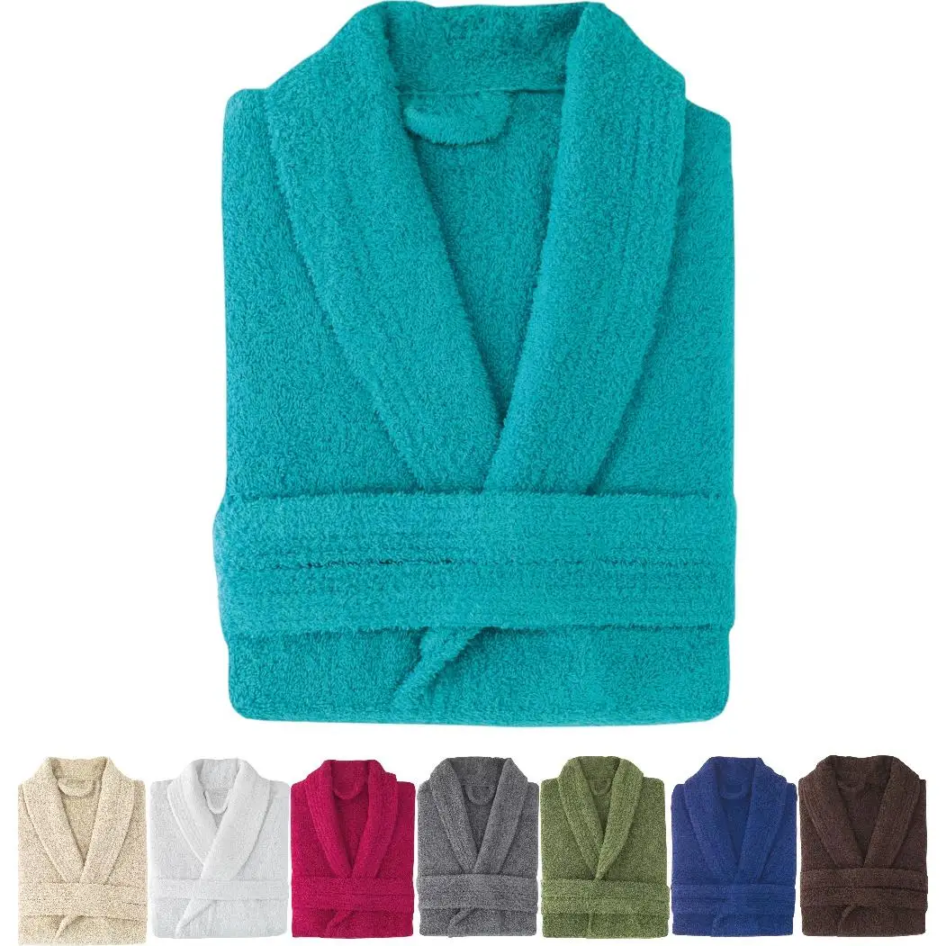 Novotextil Premium Carding Cotton Bathrobes Without Hood Ultra Soft Absorbent Various Colors Sizes S M L XL XXL