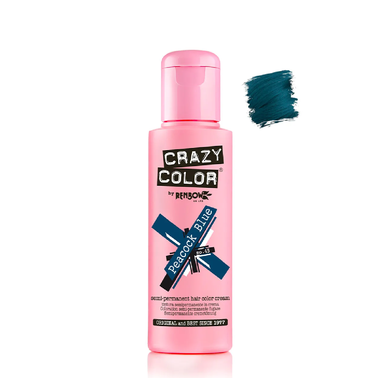 Tinte Semi Permanente sin Amoniaco 100ml: 45 -  Peacock Blue - Crazy Color