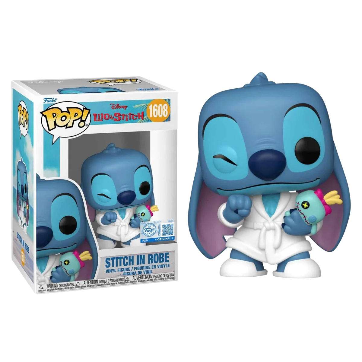 FUNKO POP! LILO & STITCH - STITCH EN BATA, 88656, Nº1608, TIENDA CON LICENCIA OFICIAL
