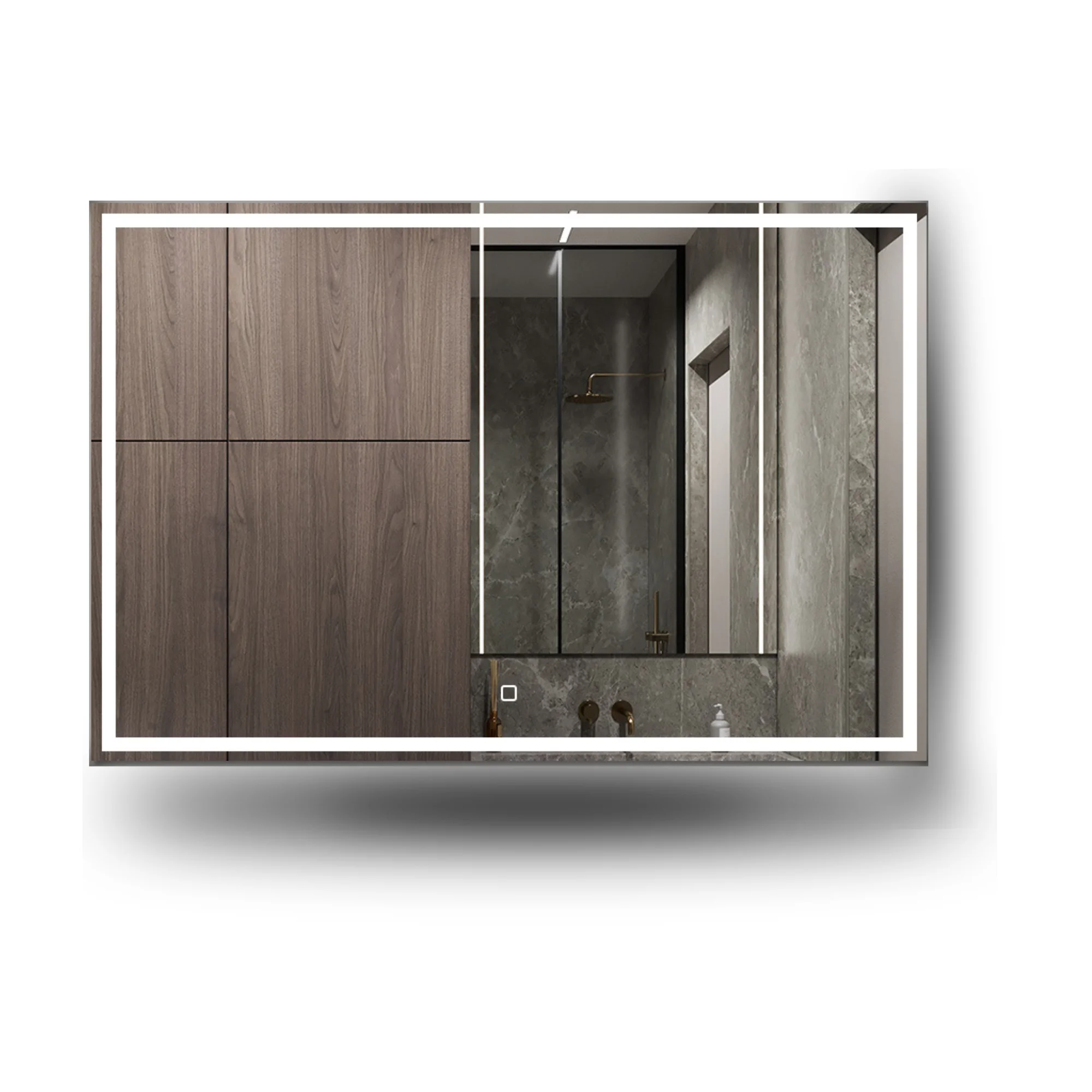 LED bathroom mirror 120x80 cm Rectangular Tarraco 120 dimmable touch switch waterproof IP44 UBUD