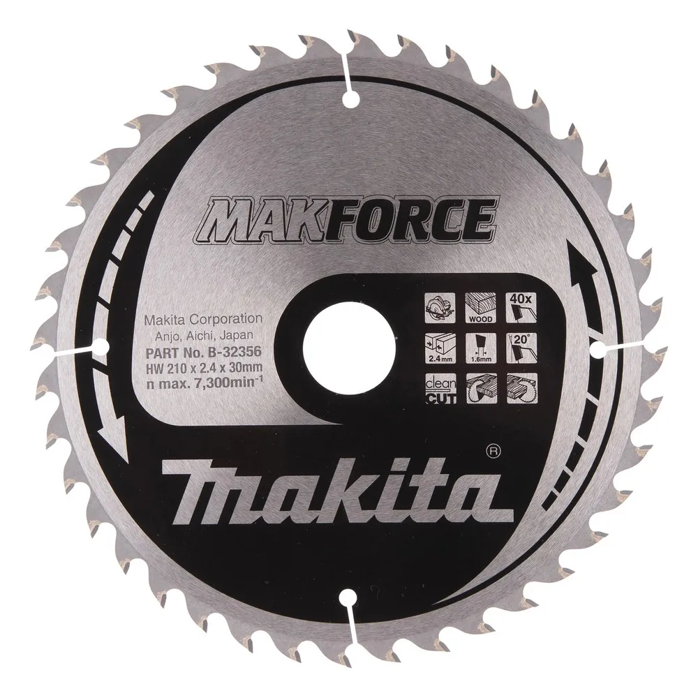 MAKITA - B-32356 Disco sierra circular , Makparace TCT, 210 x 30 mm, 40 D MAKITA