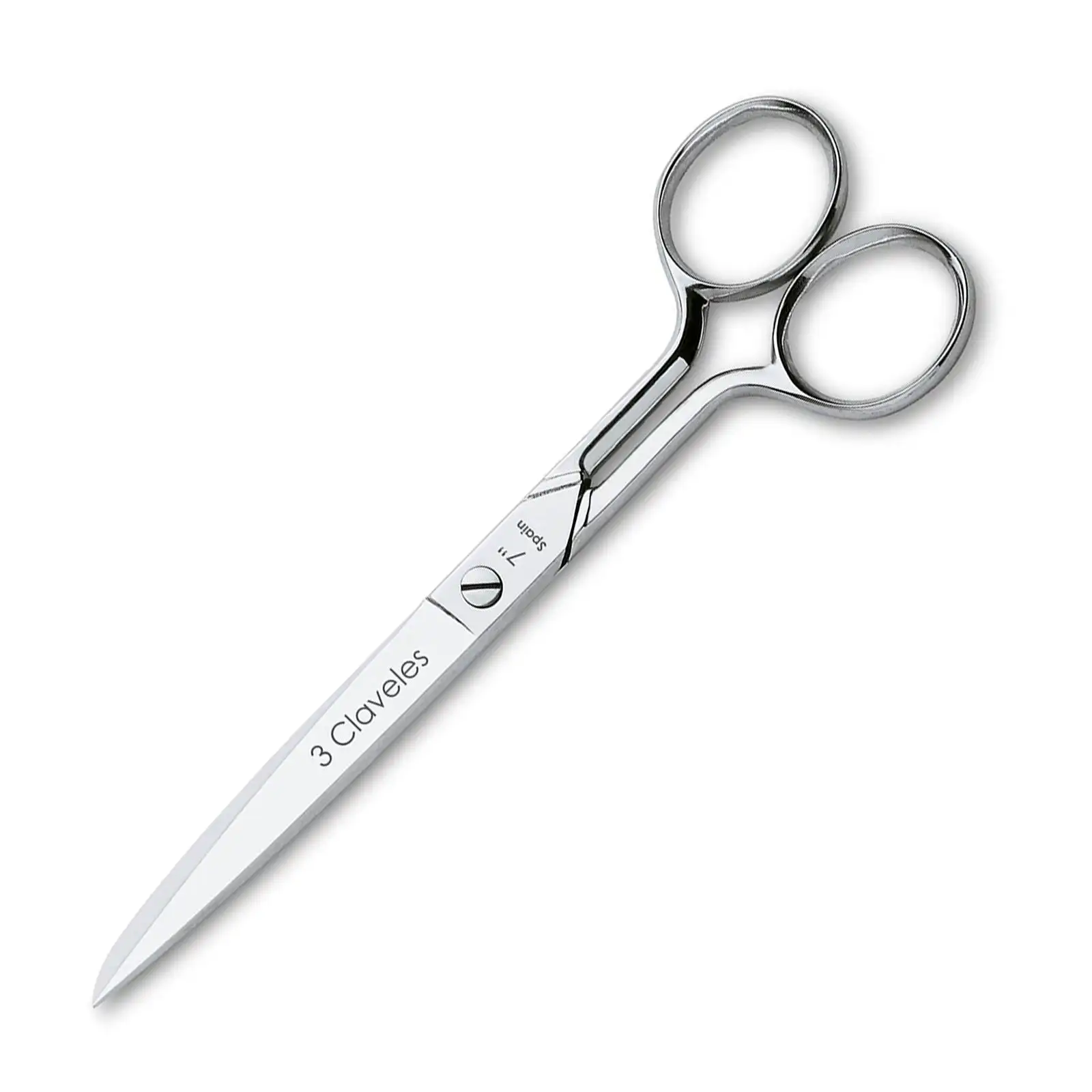 3 Claveles - Tijeras de Costura Profesionales Tipo Castellanas, Varios Usos, 18 cm - 7"