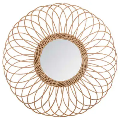 Factory Cuadros Espejo de Ratán Rosette D58cm - Estilo Rústico
