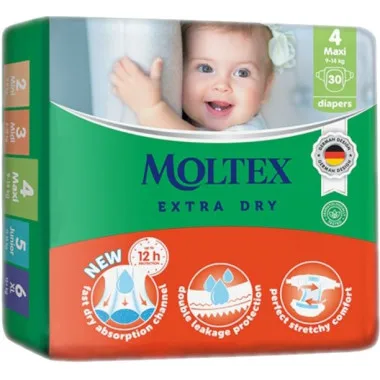 Pañales Talla 4 Extra Dry 30 uds. Moltex