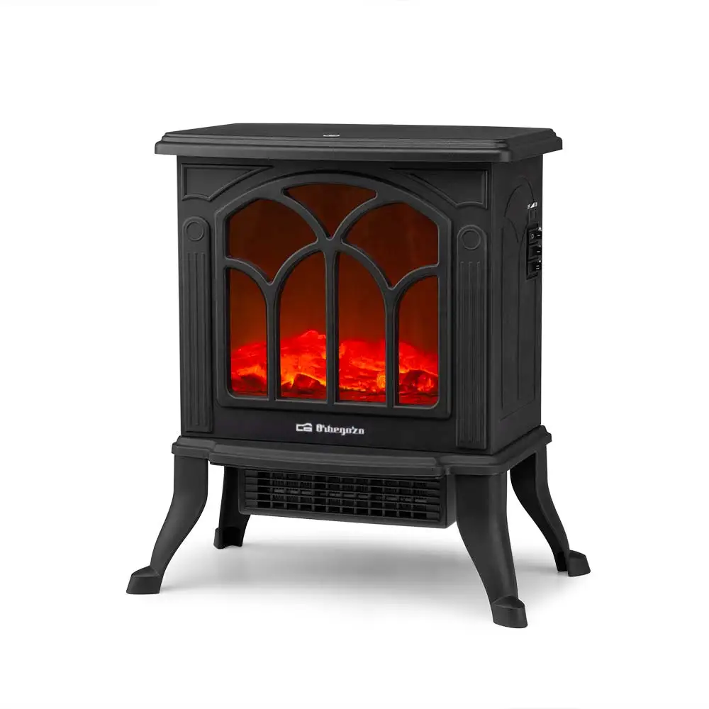 Chimenea eléctrica Orbegozo CM 9020, efecto fuego real, 2 niveles de potencia, termostato regulable, 1500 W