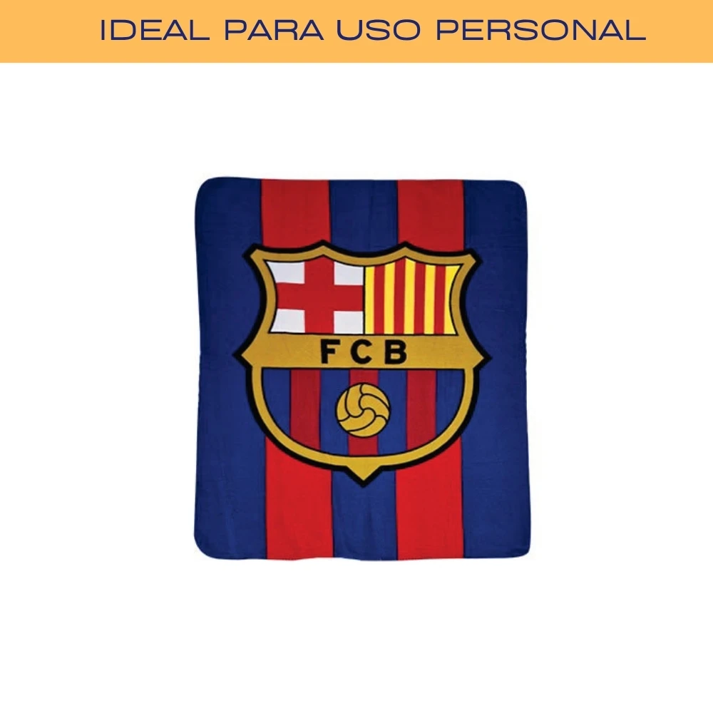 Mozuru blaugrana fleece blanket with the barcelona football club shield – 120 x 150 cm |   Soft and warm polyester fabric |