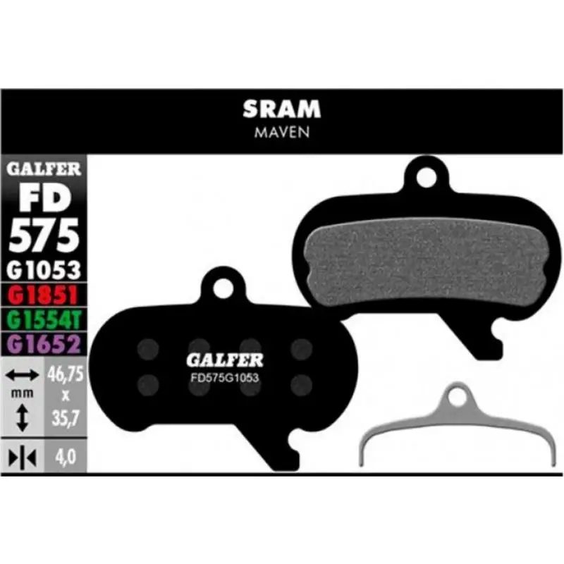 GALFER | Pastillas De Freno STANDARD Compatible Sram Maven  FD575G1053  - Ventajas de los nuevos compuestos de GALFER BIKE: Ausencia de ruidos.Mejora del tacto, progresividad y potencia de